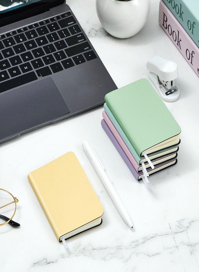 Dinifee 30 Pcs Leather Mini Pocket Notebook 4 x 2.5 Inch 50 Sheets Softcover Journal Mini Leather Lined Notepad for Office School Supplies, 5 Colors(Light Color) - Image 4